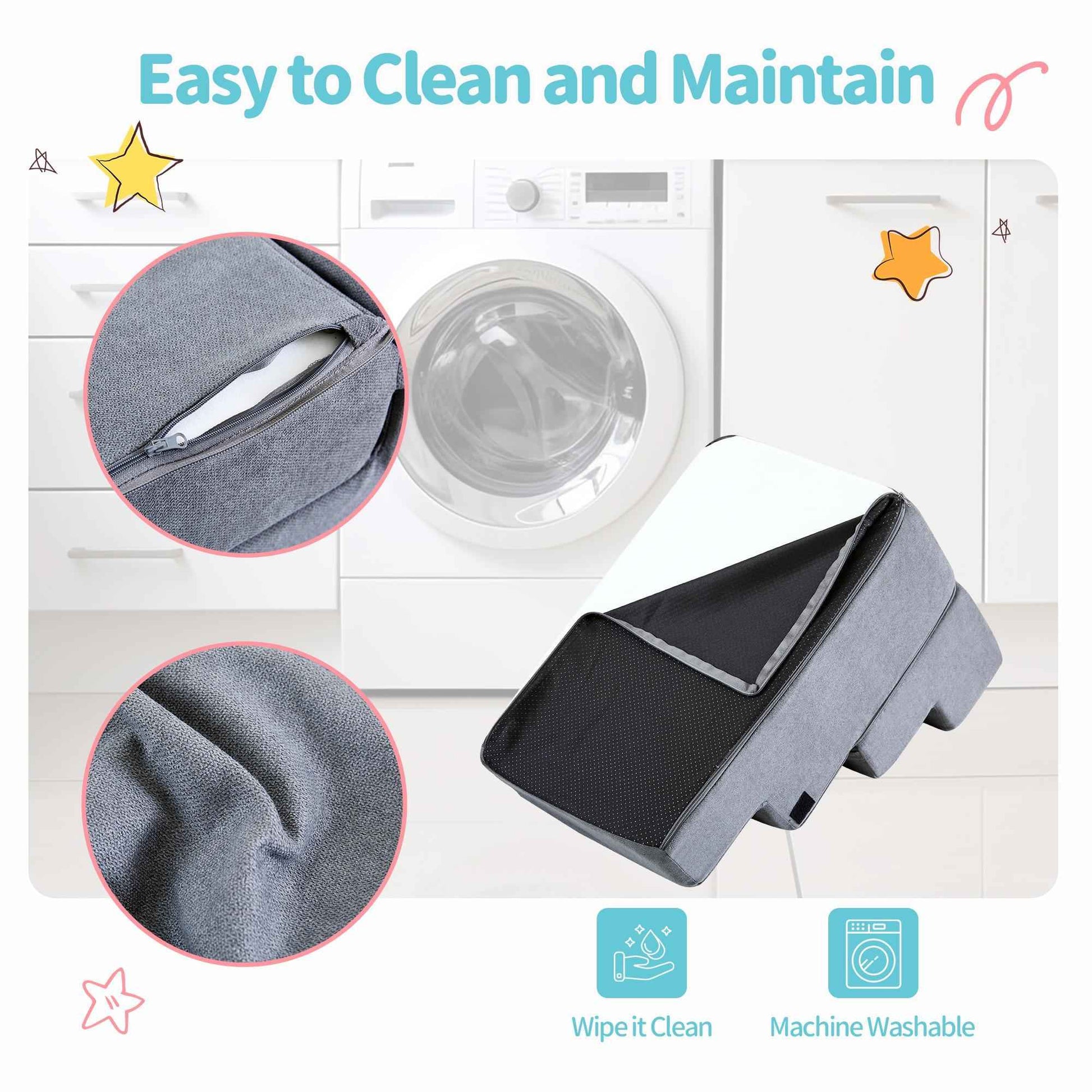 Dog Steps for High Beds - 4-Step Foam Pet Stairs - Purrfect Pet Haven