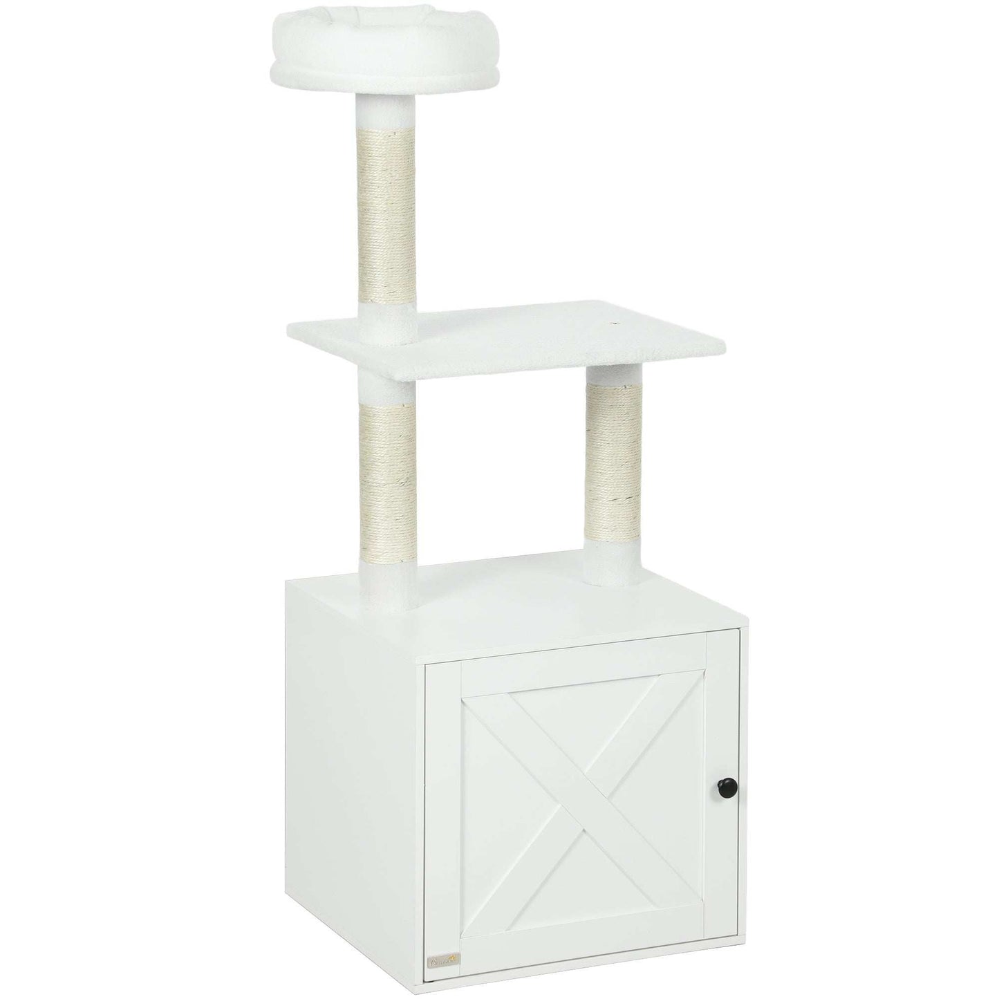 Cat Tree with Litter Box Enclosure - Multi-Level Tower - Purrfect Pet Haven