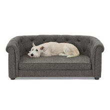 Pet Sofa With Arc-shaped Backrest And Armrests, Contemporary Rectangular Pet Sofa Crafted From Breathable Linen Cozy Soft Cushion Dog Sofa