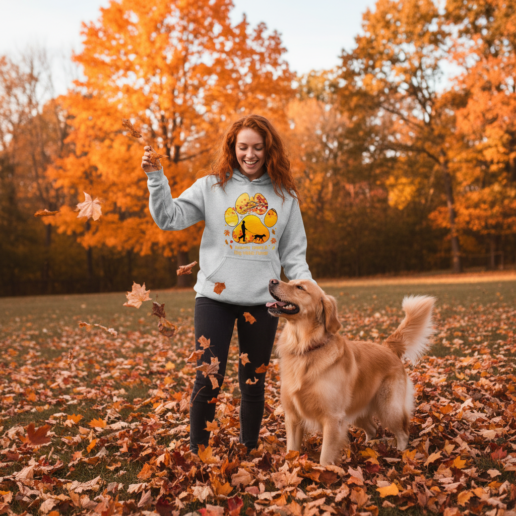 Ash Autumn Leaves Hoodie Lifestyle