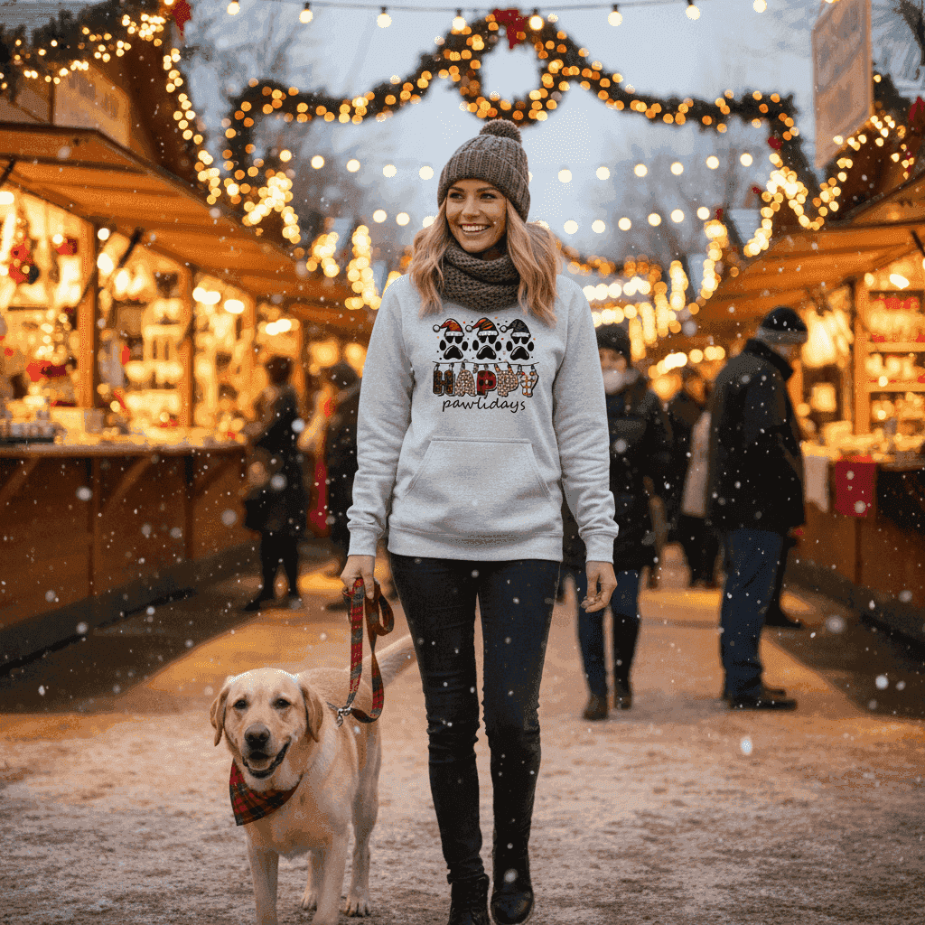 Ash Happy Pawlidays Hoodie Christmas Lifestyle