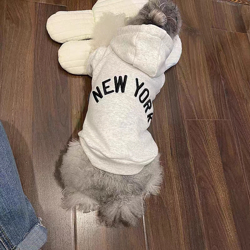 Retro New York Hoodie for Dogs - Stylish Puppy Sweatshirt