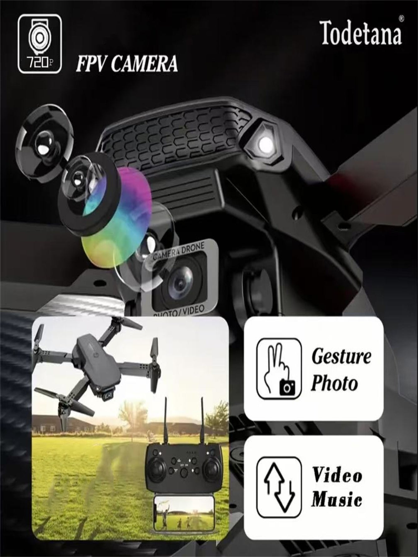 E88 Smart Pet Photography Drone - Foldable RC Camera Drone