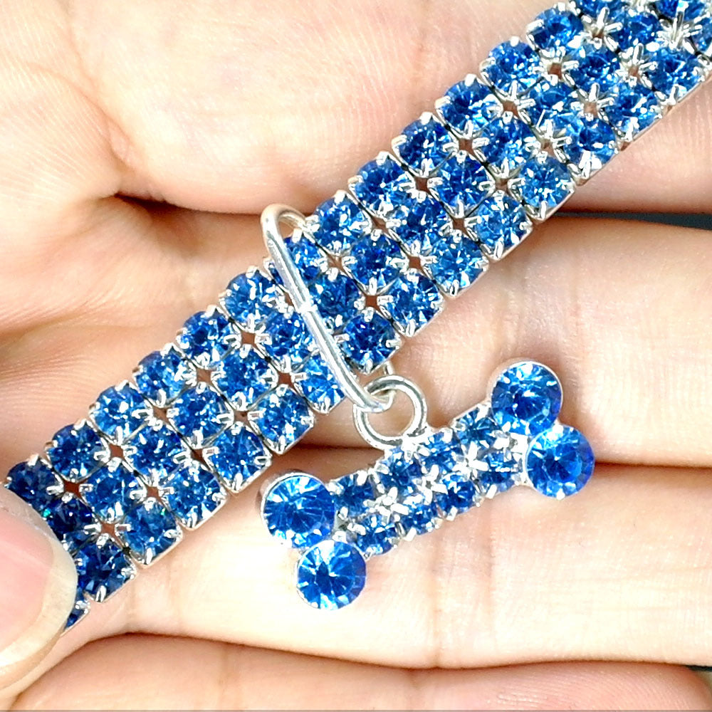 Crystal Bling Rhinestone Dog Collar for Small Medium Dogs Cats