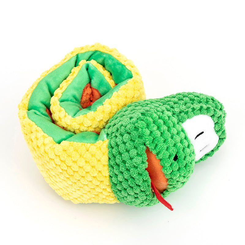 Snuffle Snake Treat Dispenser Puzzle Plush Toy IQ Training Squeaky Dog Toy