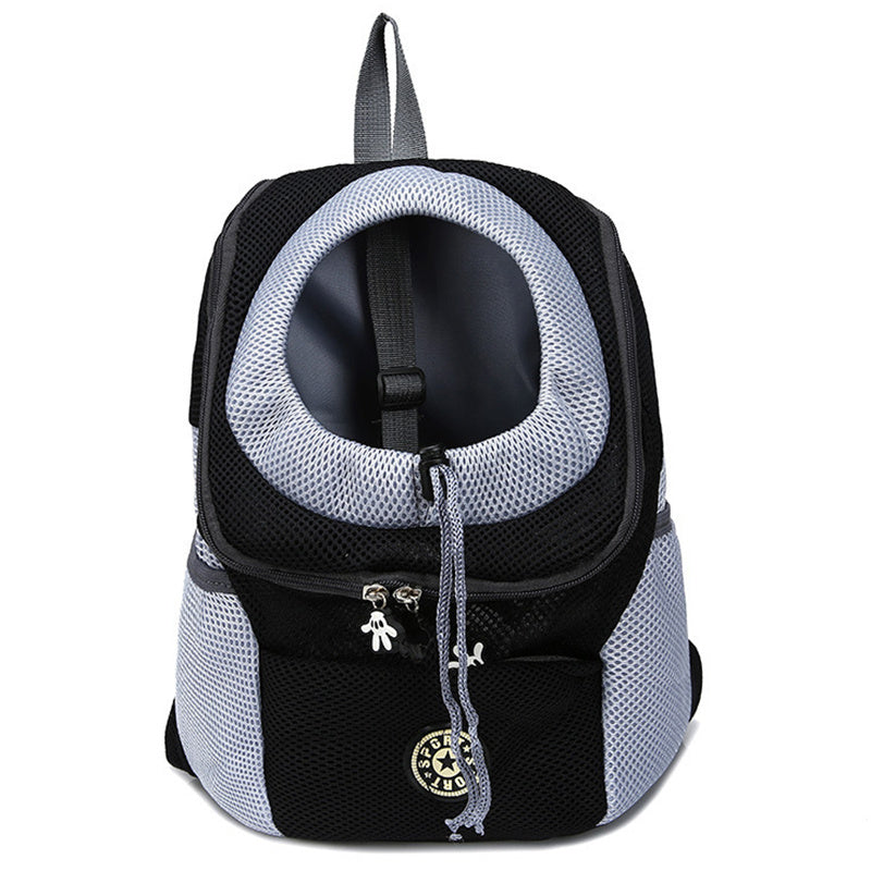Wefulfil black and gray Backpack Pet Carrier Bag with mesh ventilation and front opening for small pets