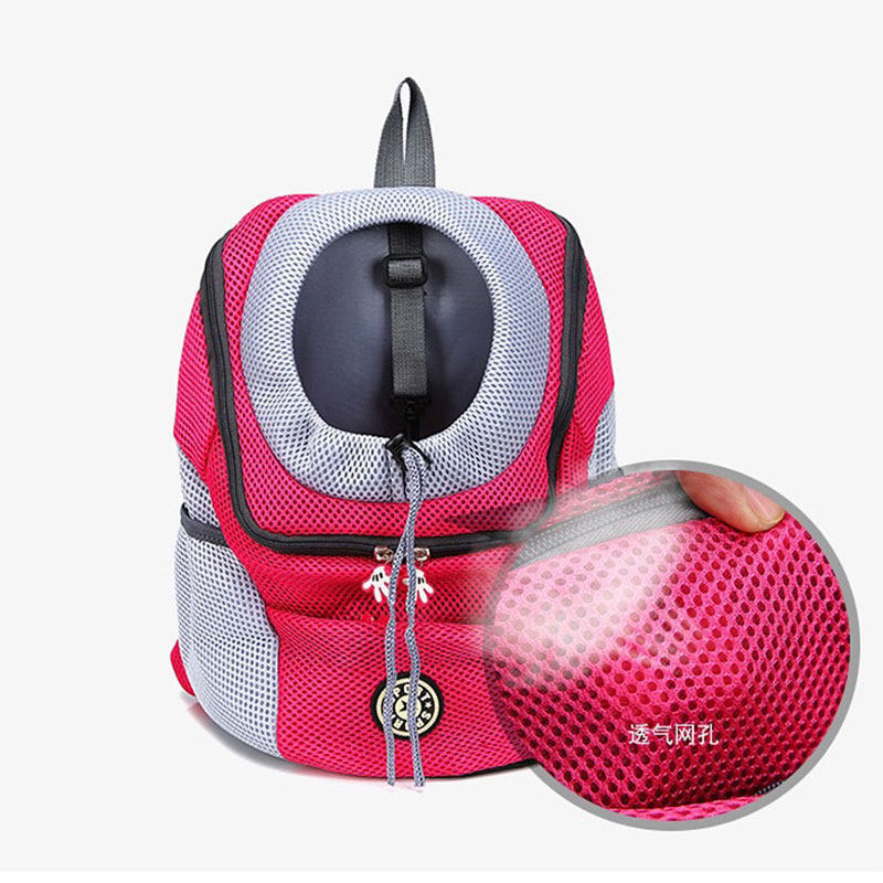 Wefulfil Backpack Pet Carrier Bag in pink with breathable mesh and front pet opening