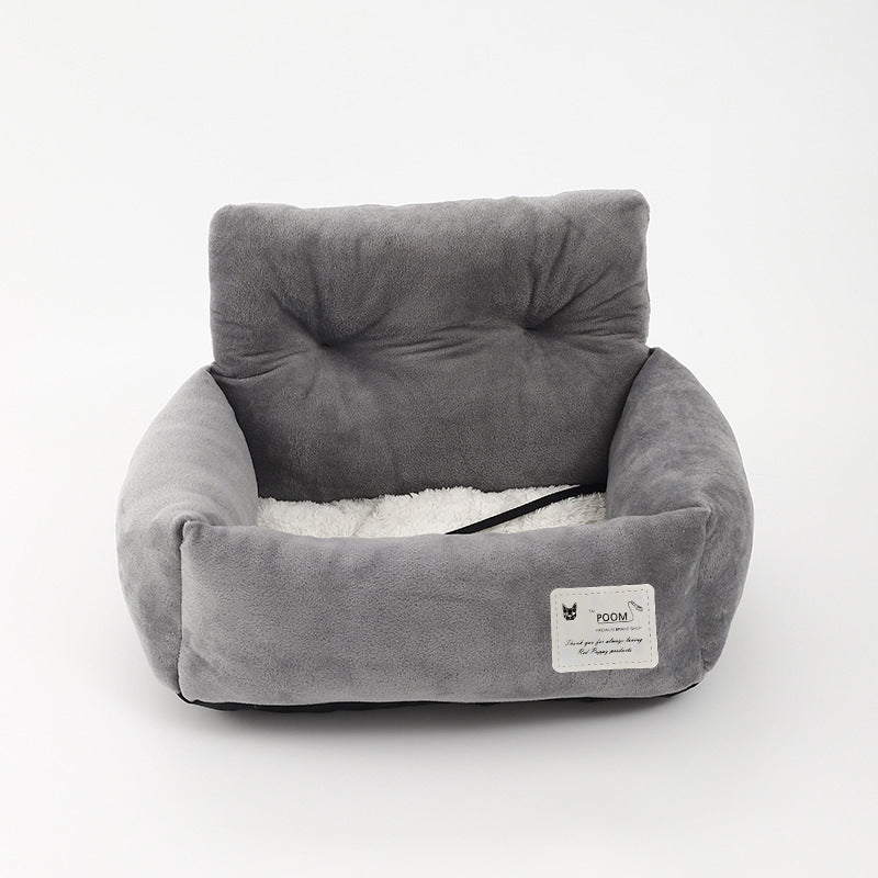 Soft Plush Nest Pet Bed Car Seat - Secure Your Pet