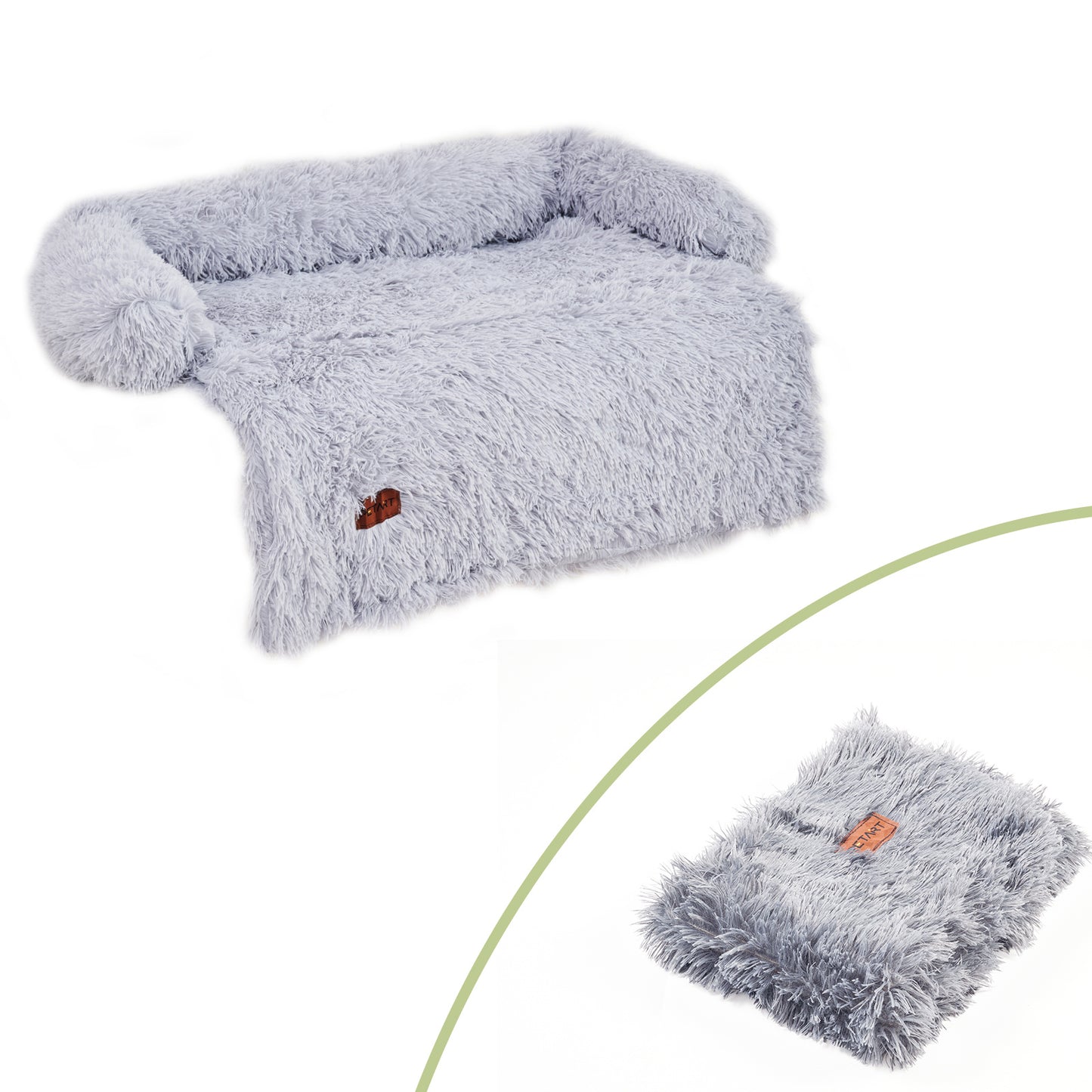Dog Couch Bed Mat - Fluffy with Blanket