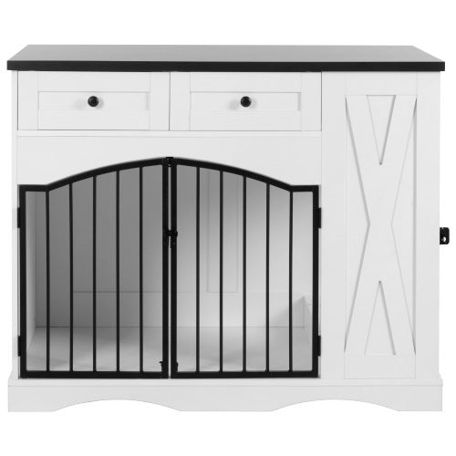 Farmhouse Dog Crate Furniture - 43.3 Inch
