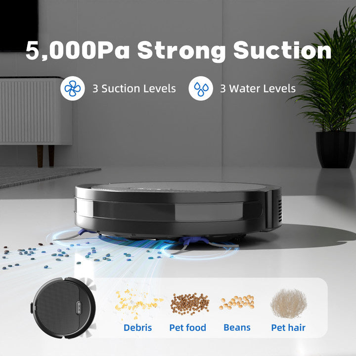 Pet Hair Robot Vacuum - 3-in-1 Cleaner