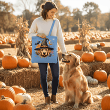 Golden Retriever Witch Tote Bag for Halloween - Dog Canvas - Purrfect Pet Haven