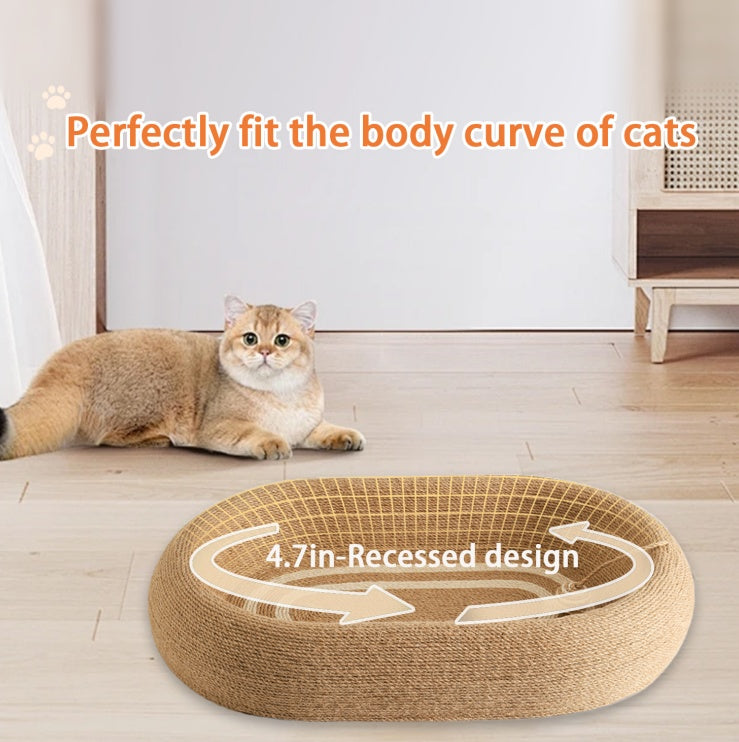 Wefulfil cat scratching board with 4.7-inch recessed design perfectly fits the body curve of cats