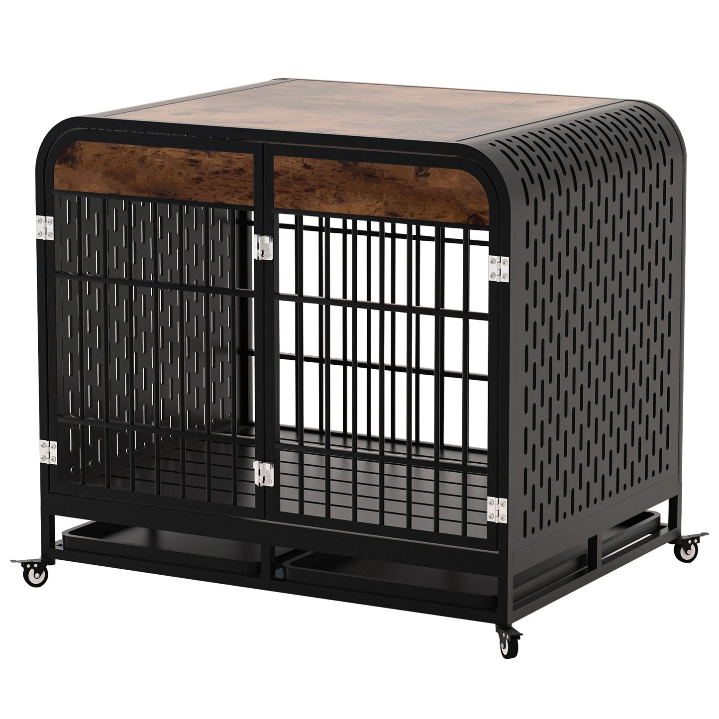 Heavy Duty 42 inch Wooden Table Top Wheeled Furniture Dog Crate