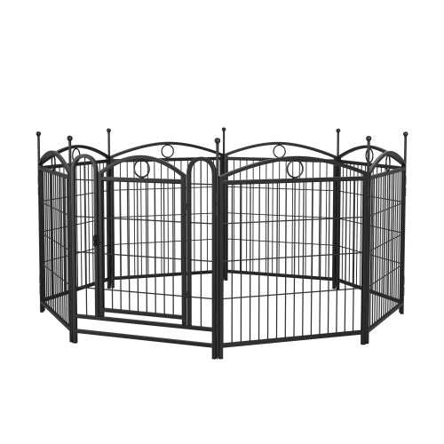 8 Panel Metal Dog Fence Pet Outdoor Playpen 32 Inch Tall - Purrfect Pet Haven