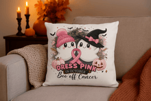 Breast Cancer Awareness Halloween Pillow - Boo Off Cancer - Purrfect Pet Haven