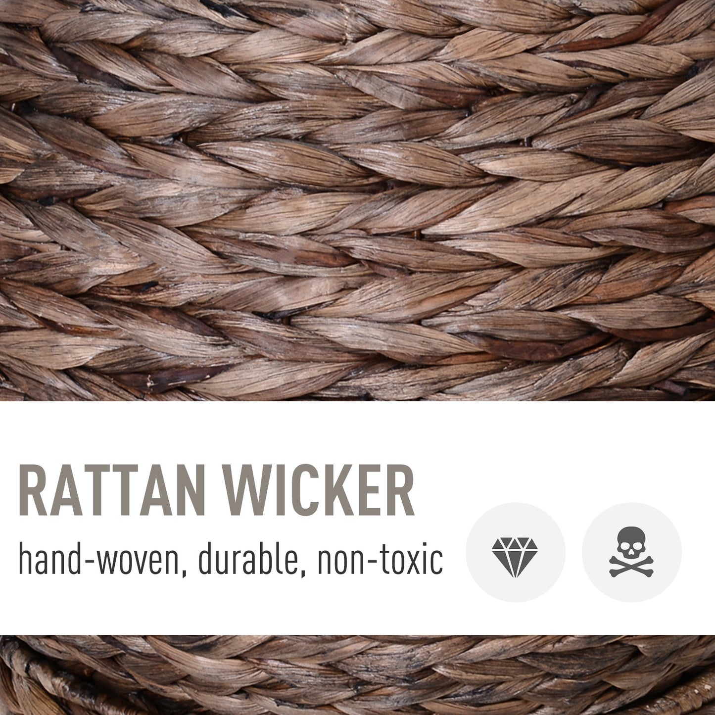 Close-up of hand-woven rattan wicker showcasing durable and non-toxic material for Cozy Wicker Pet Bed Dome