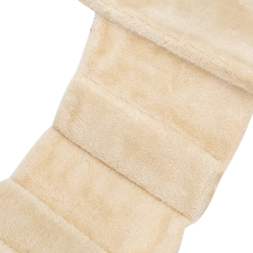 Wefulfil beige plush padded wall mounted cat tree ramp with soft faux fur steps for lounging