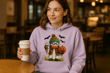 Cute Ghost Coffee Pumpkin Scene Hoodie - Fall Halloween Style - Purrfect Pet Haven