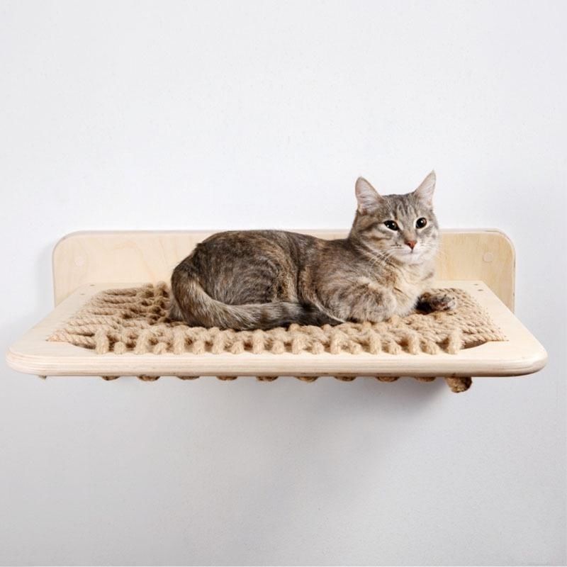 Wall-Mounted Cat Suspension Bridge - Solid Pine Wood Climbing Furniture - Purrfect Pet Haven
