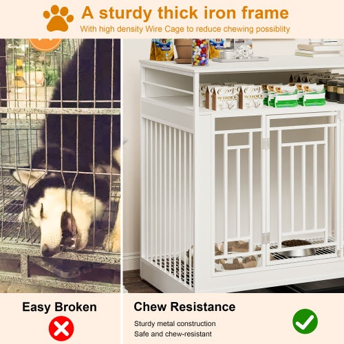 Large 43.3 Inch Wooden Dog Kennel Furniture with Divider