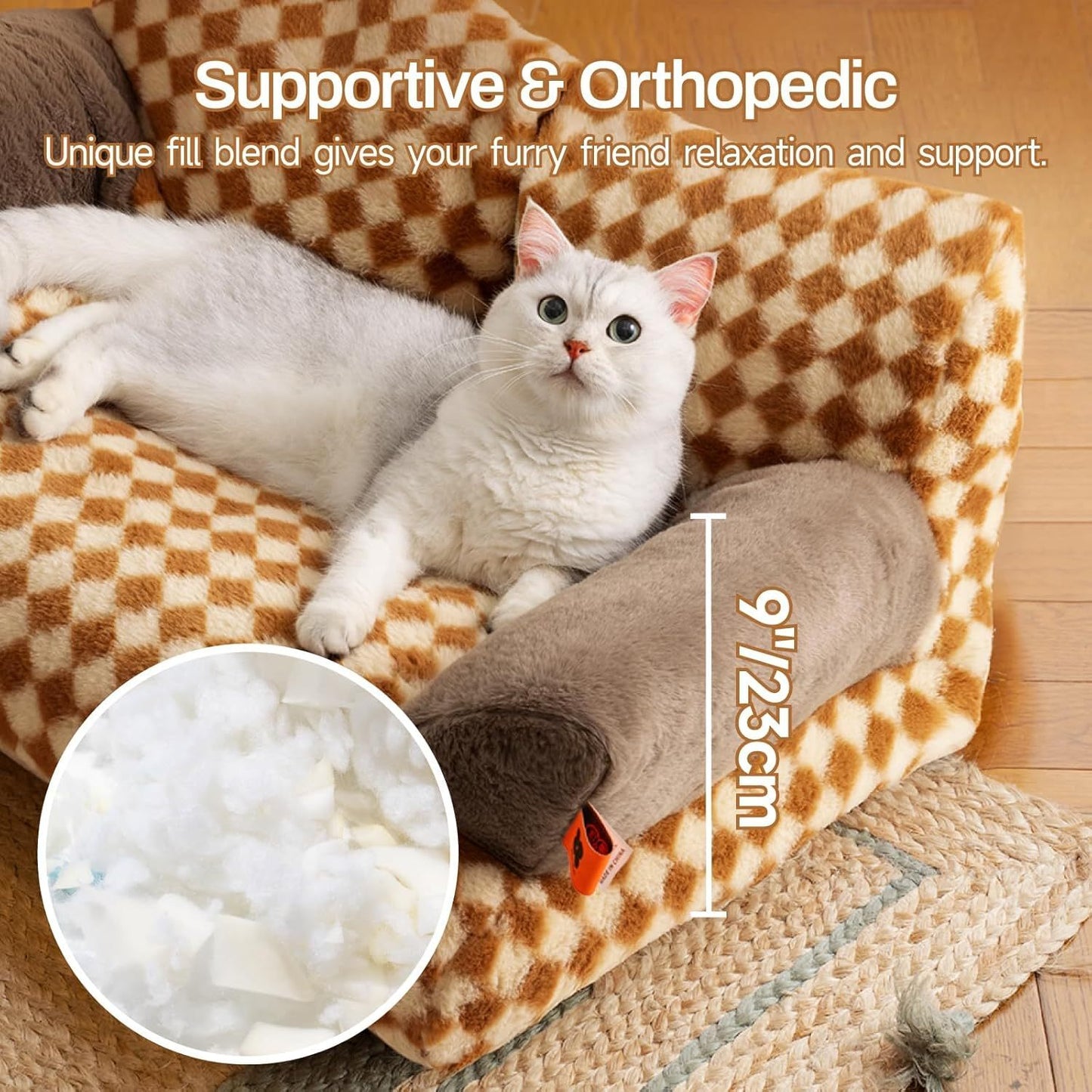 Washable Pet Bed - Fluffy Couch Small-Medium