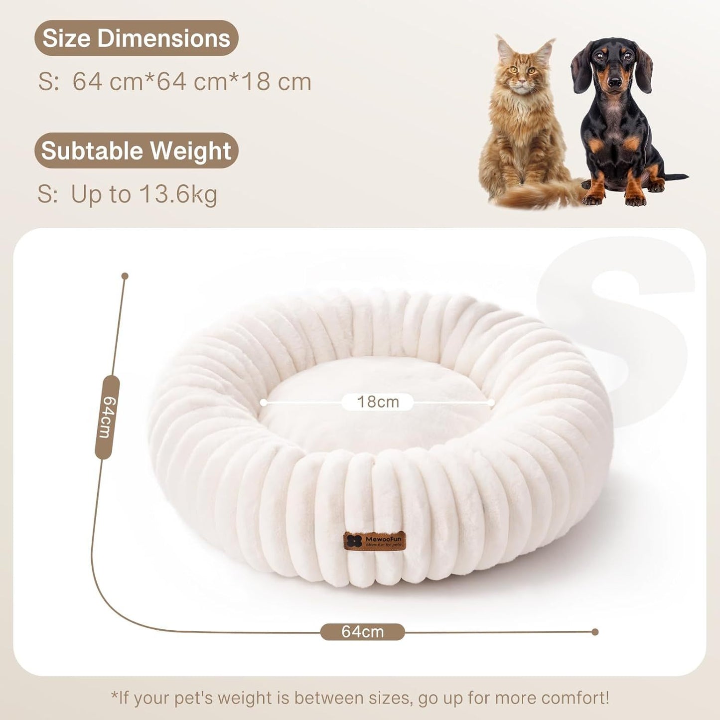 Donut Dog Bed - Calming Round Fluffy