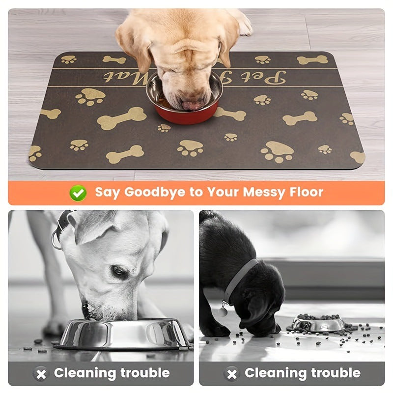 Dog Paws & Bones Pet Absorbent Non-slip Feeding Placemat