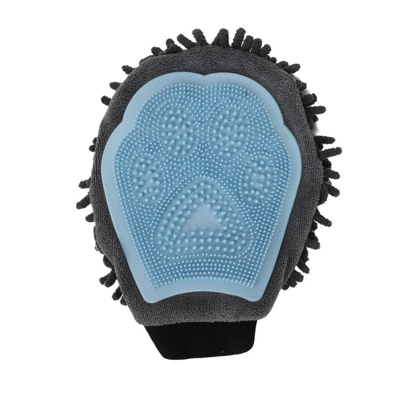Wefulfil Dog and Cat Grooming Glove with soft microfiber and silicone bristles for pet hair removal