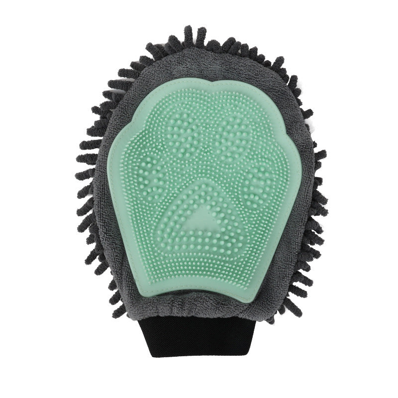 Wefulfil Dog and Cat Grooming Glove with textured silicone pad and microfiber design for pet hair removal