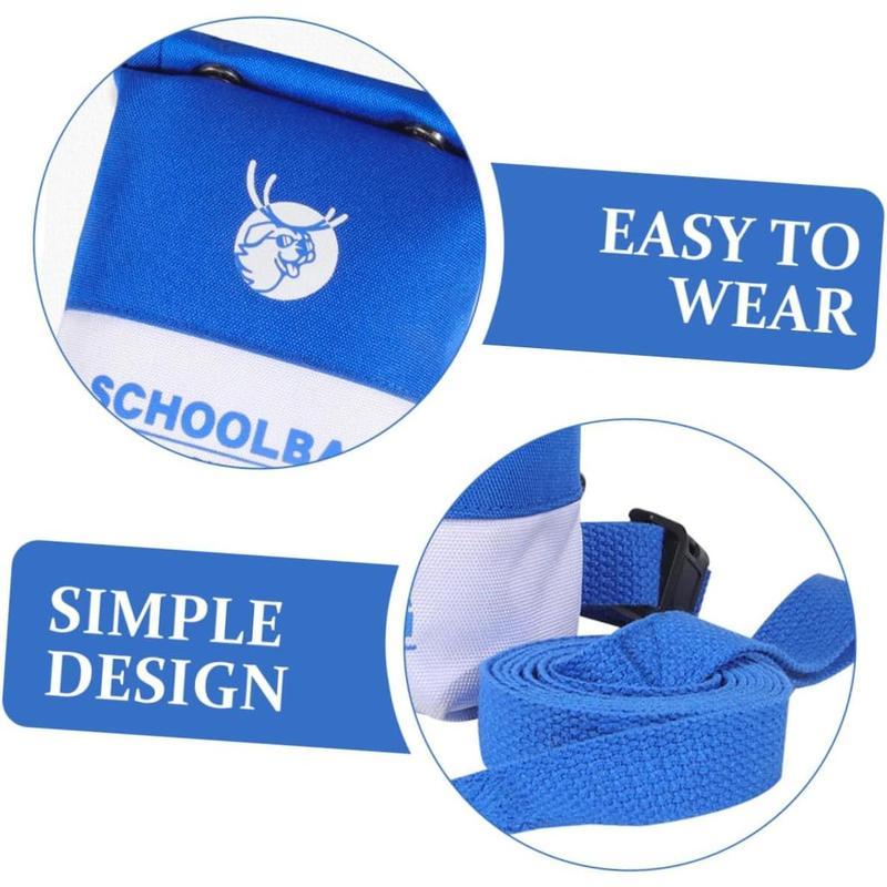 Wefulfil Schoolbag Dog Treat Backpack blue fabric closeup showing simple design strap buckle and easy to wear