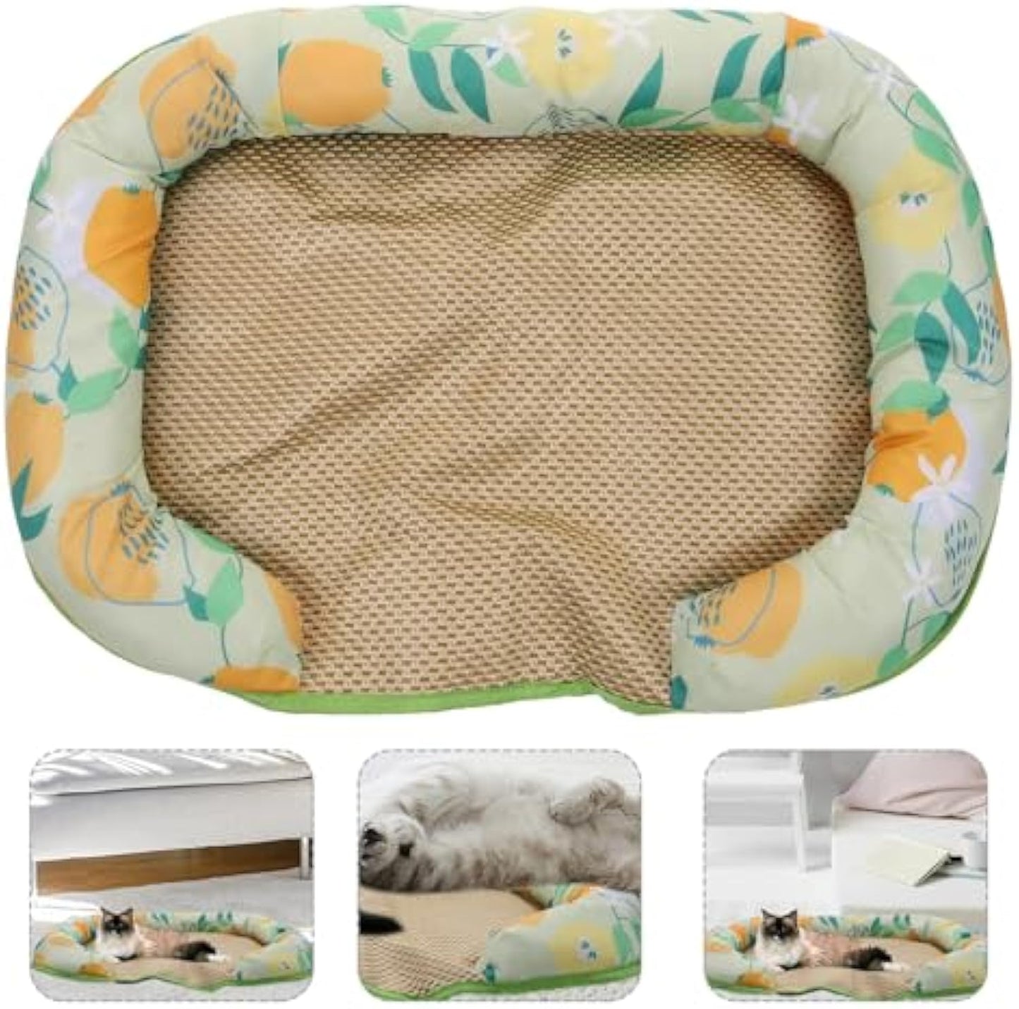 Pet Summer Sleeping Cooling Mat with Side Bolsters for Dogs And Cats