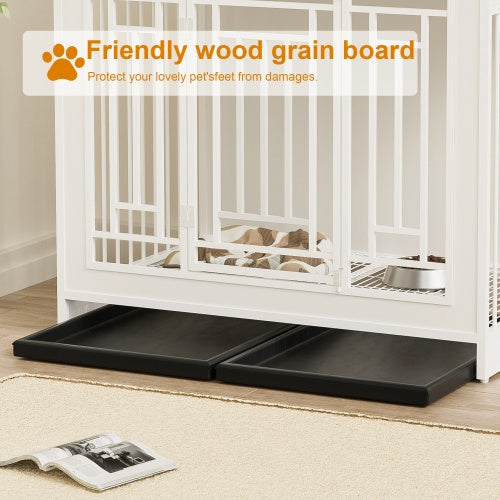 Large 43.3 Inch Wooden Dog Kennel Furniture with Divider