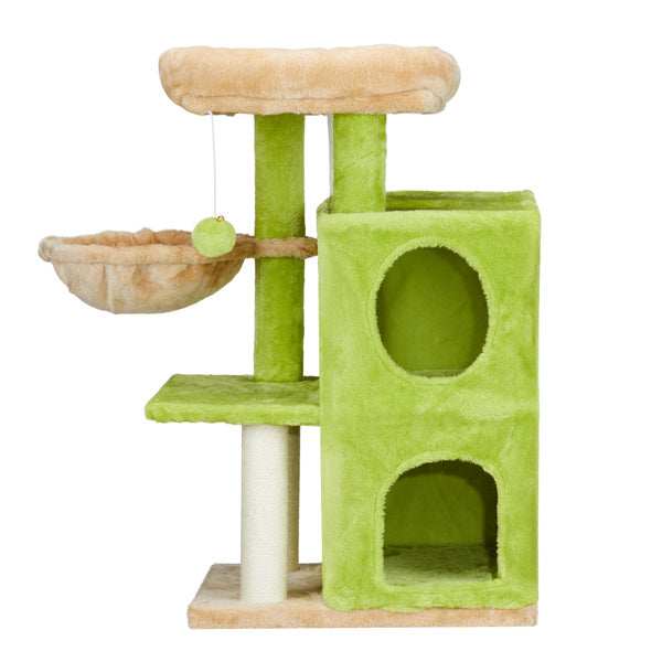 3-inch Yellow-green Speaker-shaped Double-layer Cat House Hammock Cat Bed