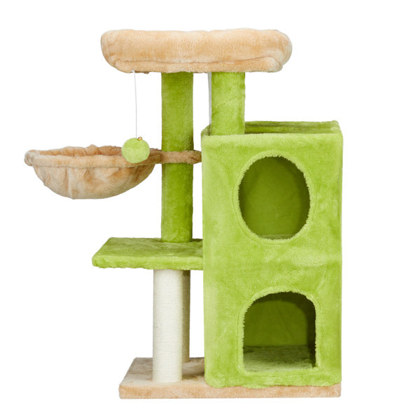 3-inch Yellow-green Speaker-shaped Double-layer Cat House Hammock Cat Bed