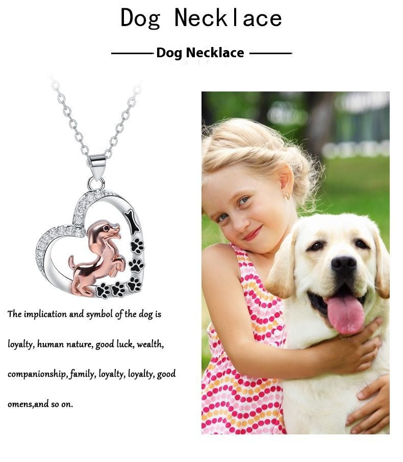 Love Pendant Pet Dog Dog Necklace Female