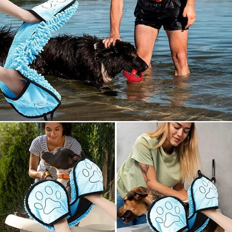 Specially Designed Pet Bath Towel Quickly Absorbs Water - Dogs or Cats