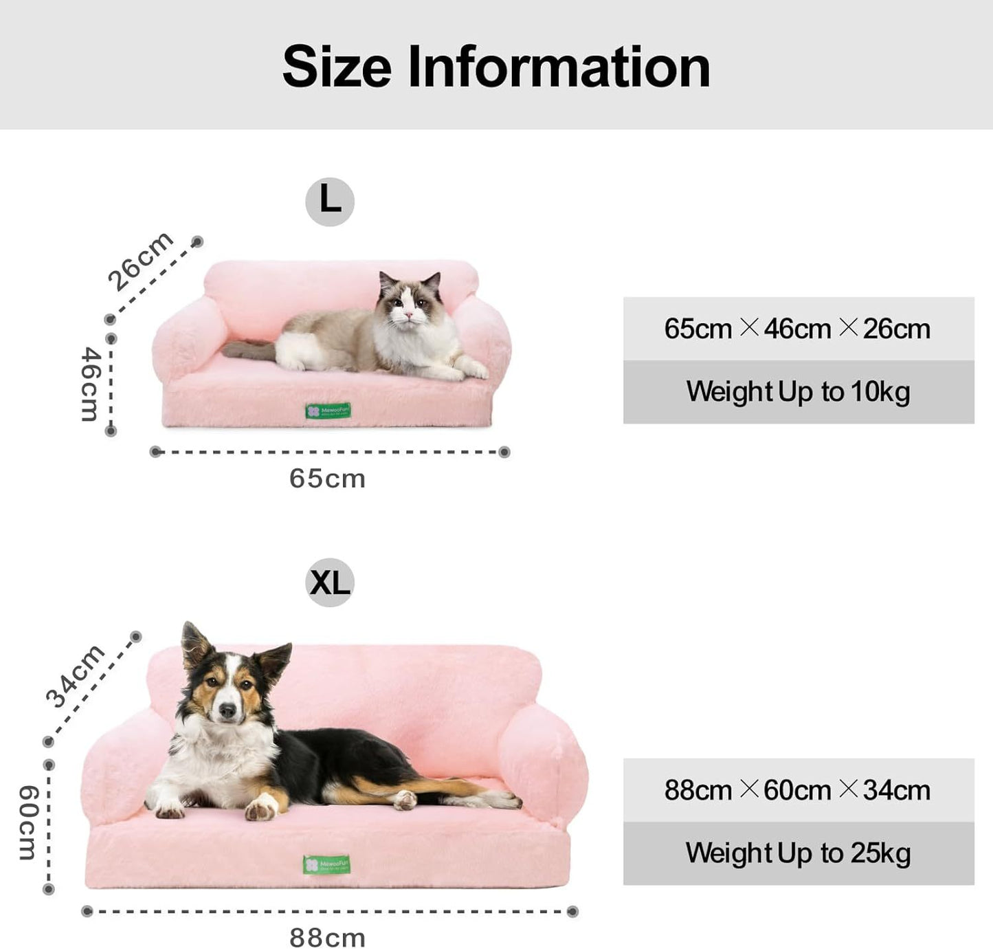 Pink Cloud Pet Sofa Bed - Anti-Collapse