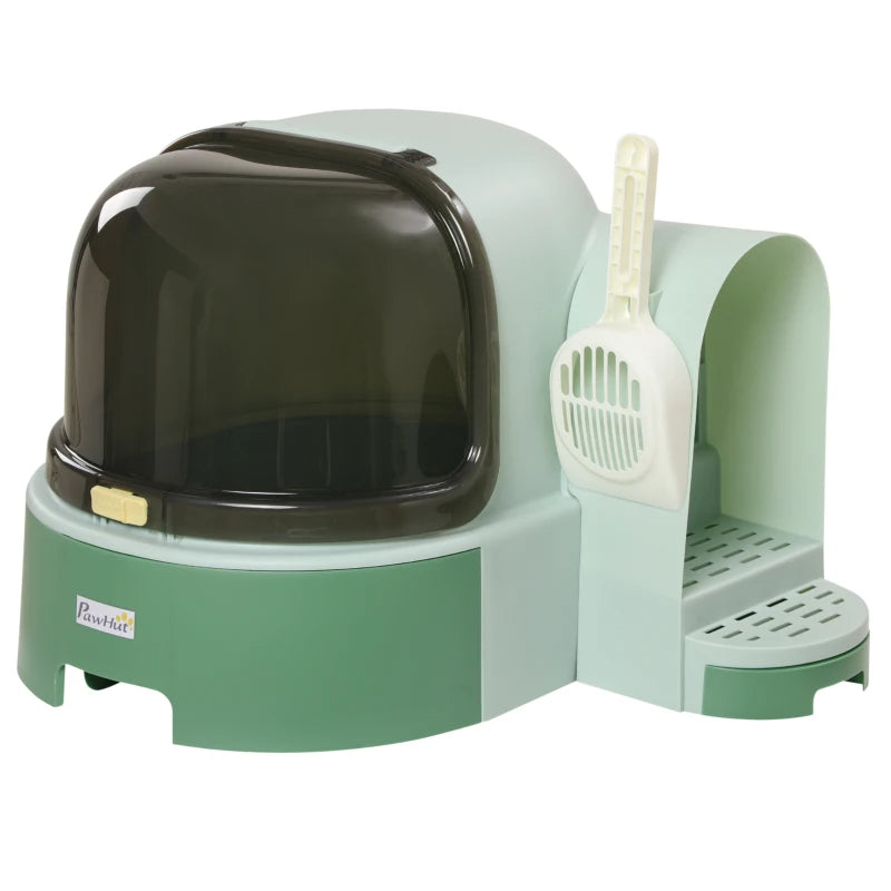 Cat Litter Box - Enclosed Space Capsule with Scoop - Purrfect Pet Haven