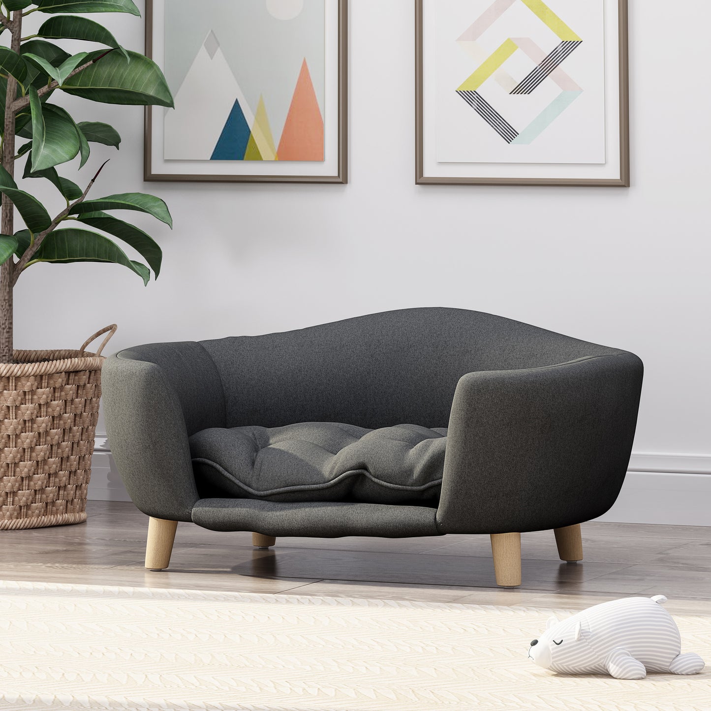 Luxurious Modern Dog Couch - Birch Wood