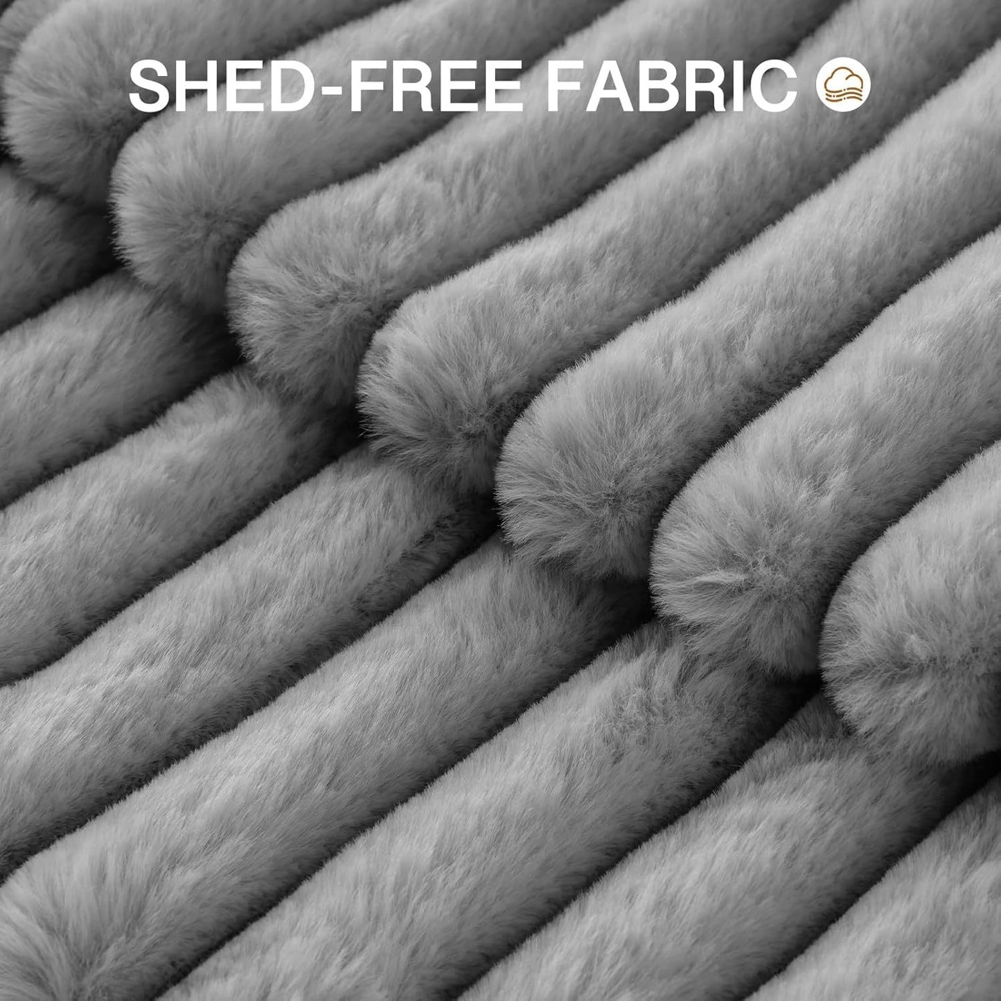 Fluffy Grey Round Pet Bed - Calming