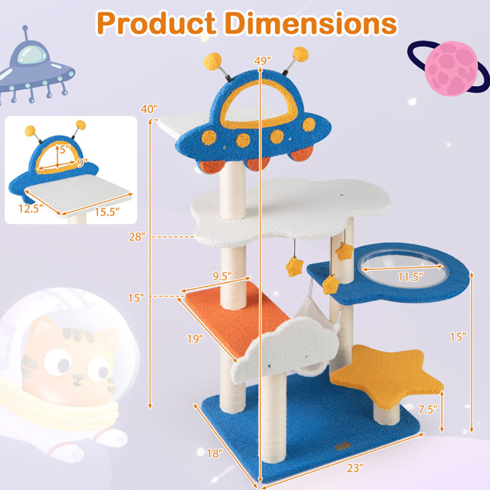 49 Inch UFO Cat Tree - Space Capsule