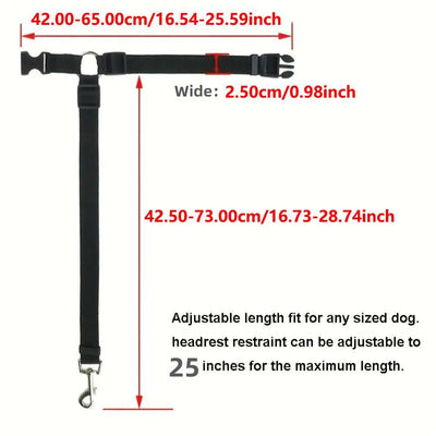 Adjustable Harness Solid Two-in-one Car BackSeat Pet Safety Belt Lead Leash