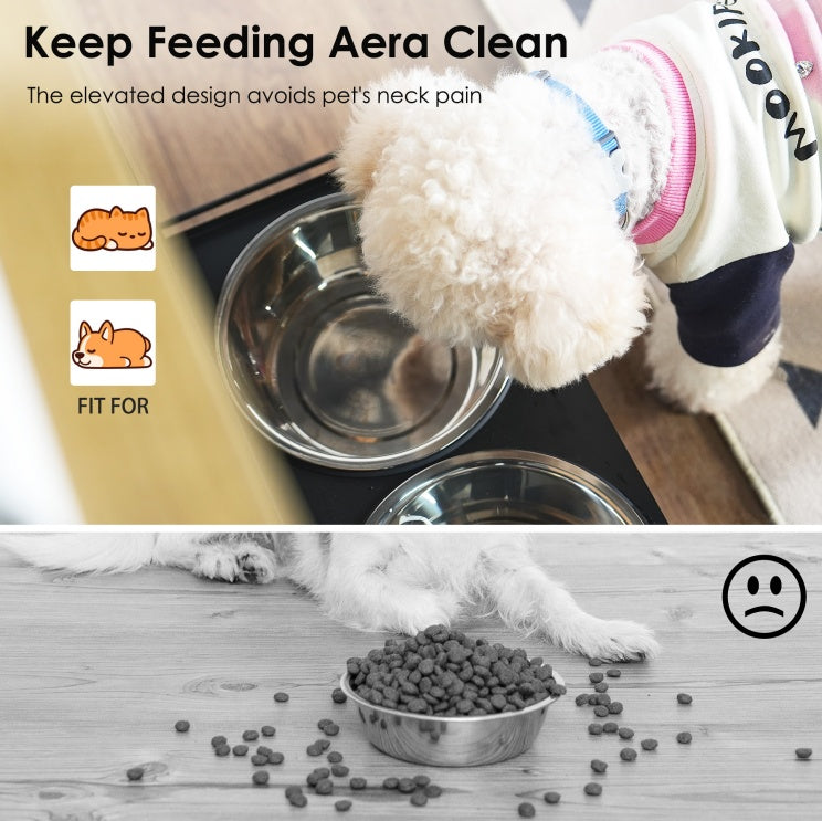 Pet Feeding Station 1 Locker and 2 Overhead Dog Bowls