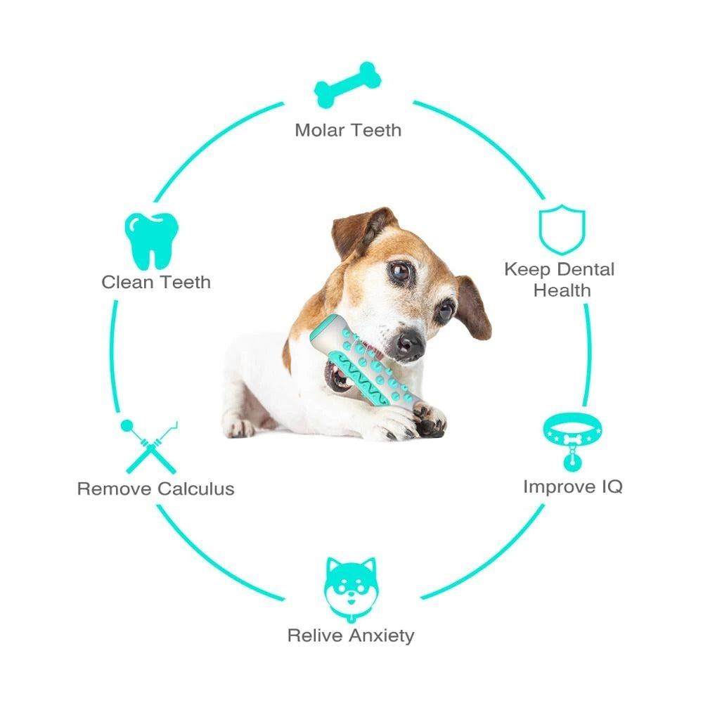 Indestructible Dog Squeaky Toys - Tough Toothbrush Chew Toy for Aggressive Chewers