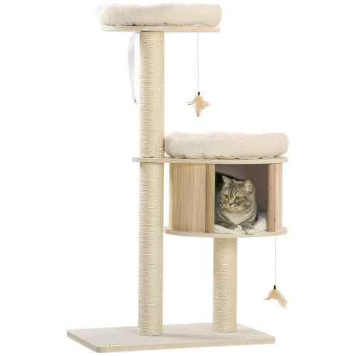 Cat Tree 3 Level - Sisal Posts Soft Cushions Interactive Toy