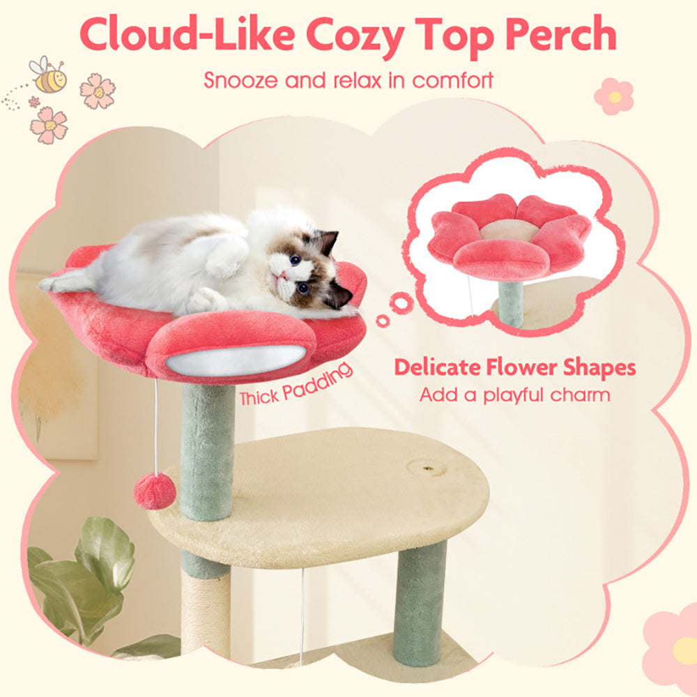 Wefulfil Flower-Shaped Padded Perch with thick padding and delicate flower shapes for cozy cat lounging