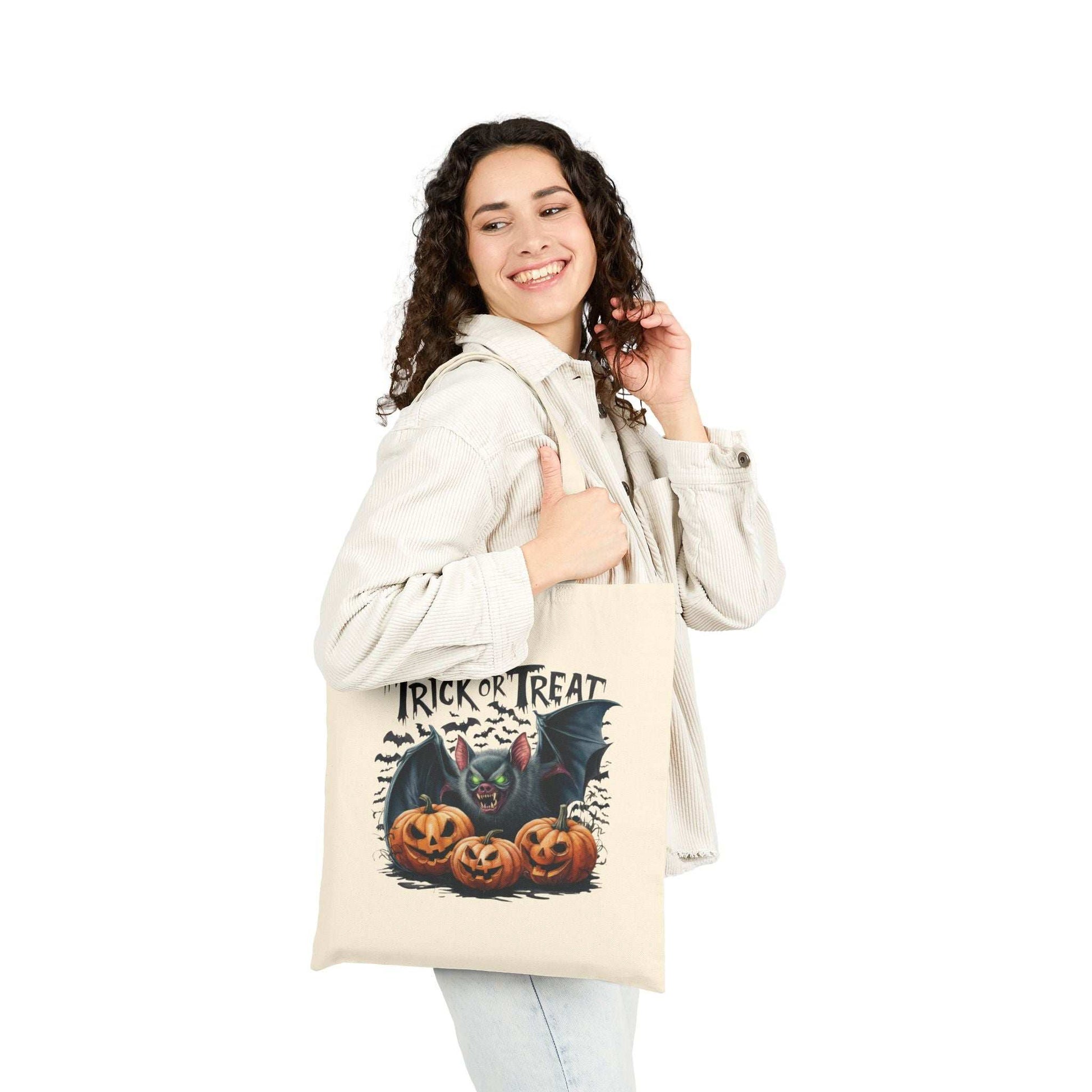 Halloween Cotton Canvas Tote Bag - Trick or Treat Candy Bandit - Purrfect Pet Haven