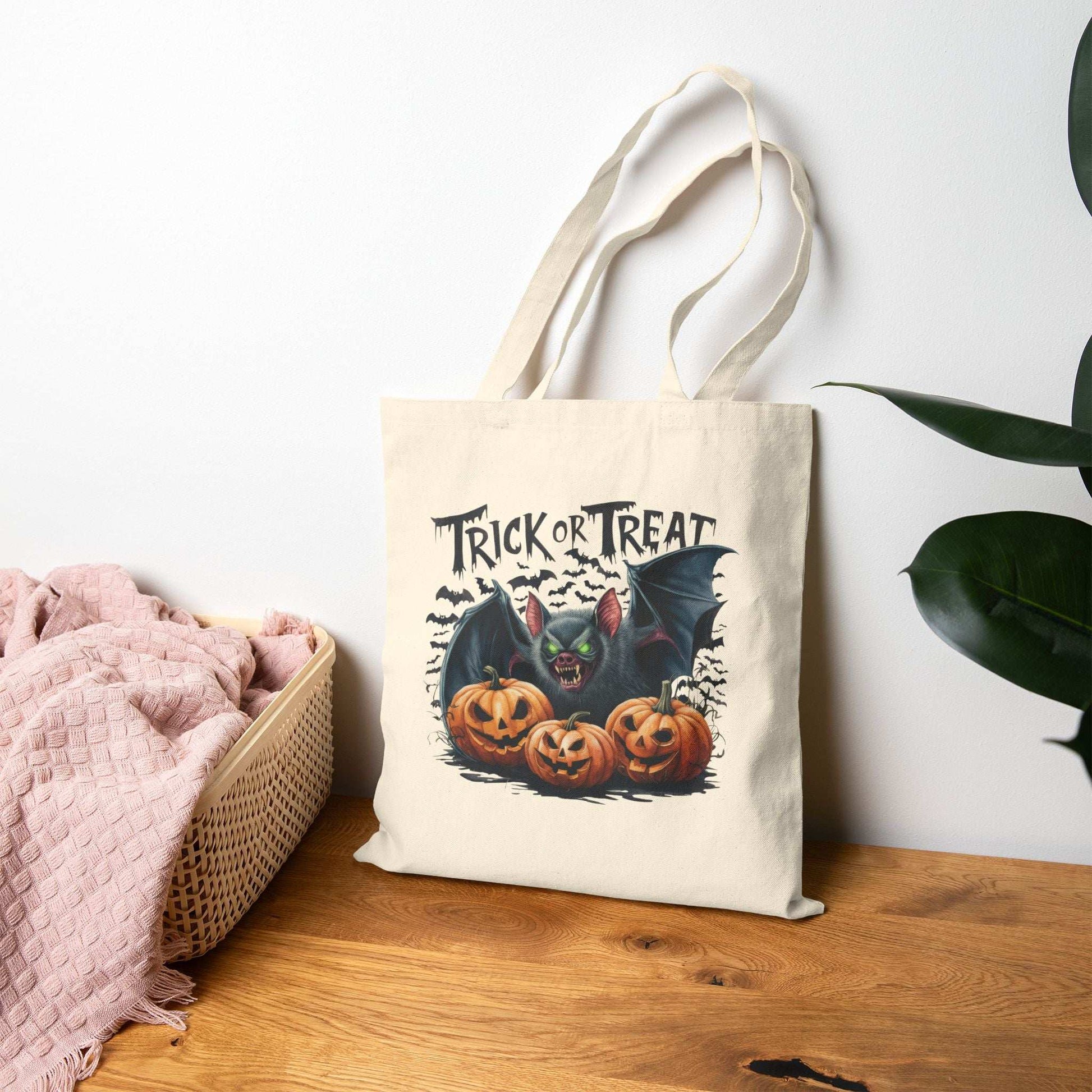 Halloween Cotton Canvas Tote Bag - Trick or Treat Candy Bandit - Purrfect Pet Haven