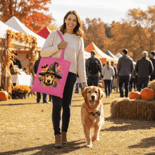 Golden Retriever Witch Tote Bag for Halloween - Dog Canvas - Purrfect Pet Haven